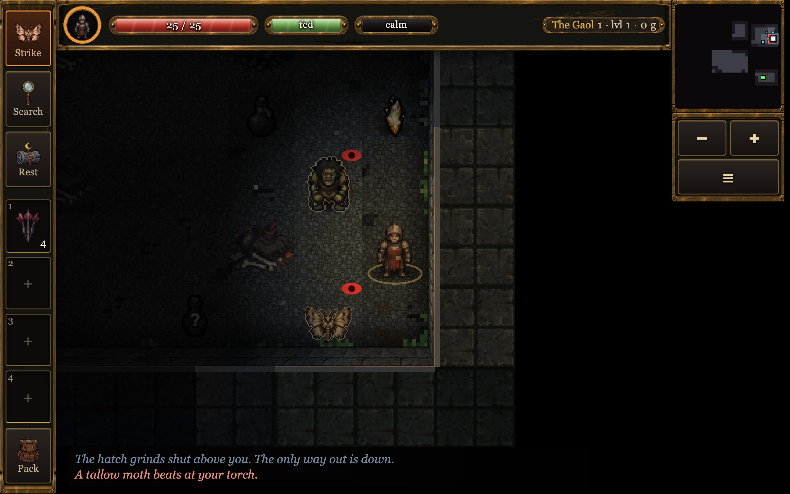A knight on a blood rite painted on the floor, a feral convict and a rat closing in, grime on the stones
